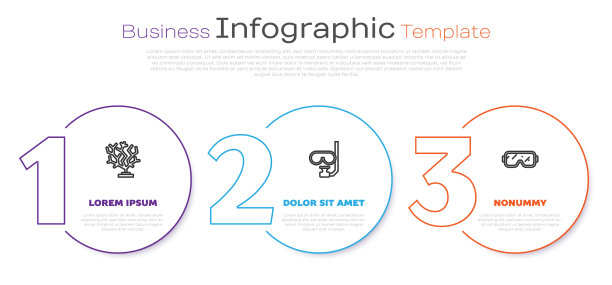 设置线珊瑚潜水面罩和通气管和图片下载