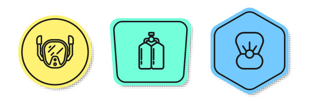 套线潜水面具和贝壳用图片下载