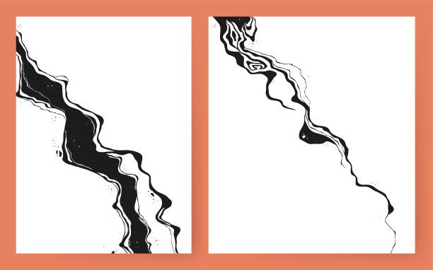 矢量背景木星表面。手绘大理石图案。时尚插画黑白液体油漆墨水图片下载