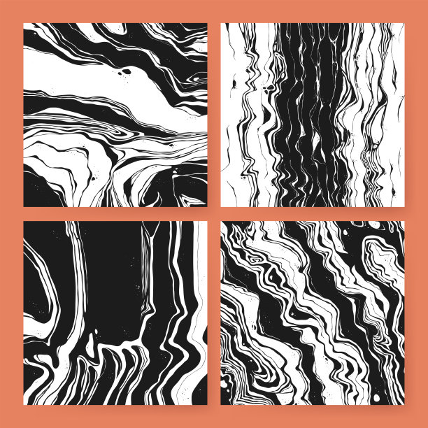 矢量背景木星表面。手绘大理石花纹。时尚插图黑色和白色液体油漆墨水图片下载