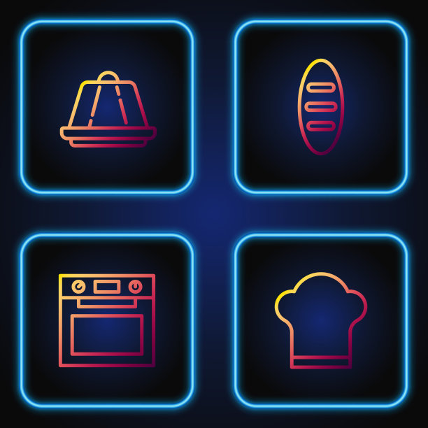 设置厨师帽烤箱布丁，蛋奶沙司和面包图片下载