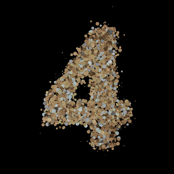 背景上是淡金色数字4。3 d图片下载