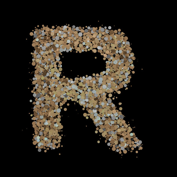 背景上的金色字母R。3 d图片下载