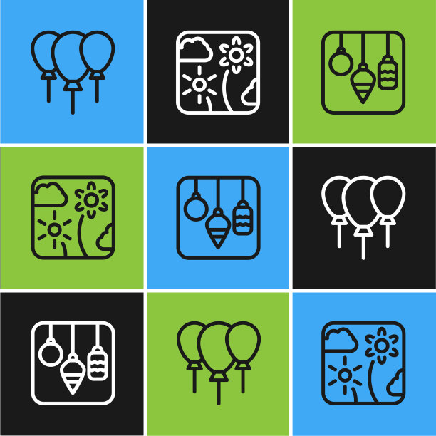 用圣诞彩灯装饰线气球图片下载