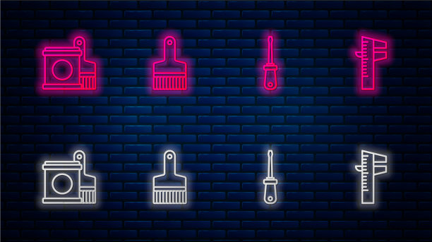 设线刷、螺丝刀、桶等图片下载