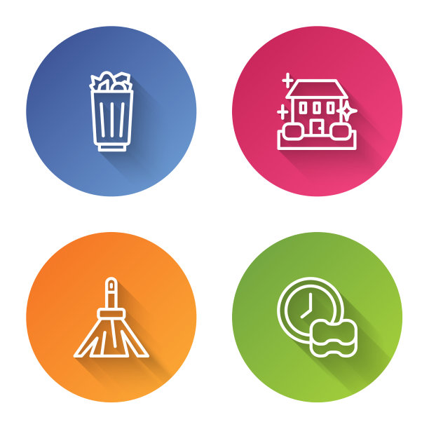 设线满垃圾桶家庭清洁服务图片下载