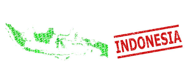 刻有印尼海豹和绿色人类图片下载