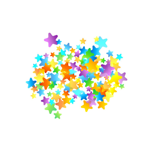 彩虹喜庆五彩缤纷，星光飘洒图片下载