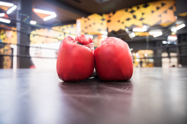 一双红色的皮拳击手套图片下载