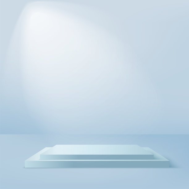 抽象背景与蓝色几何3d讲台。矢量图图片下载