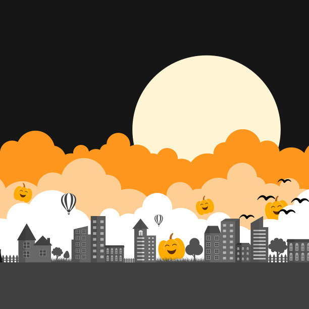 黑色背景上的万圣节快乐。图片下载