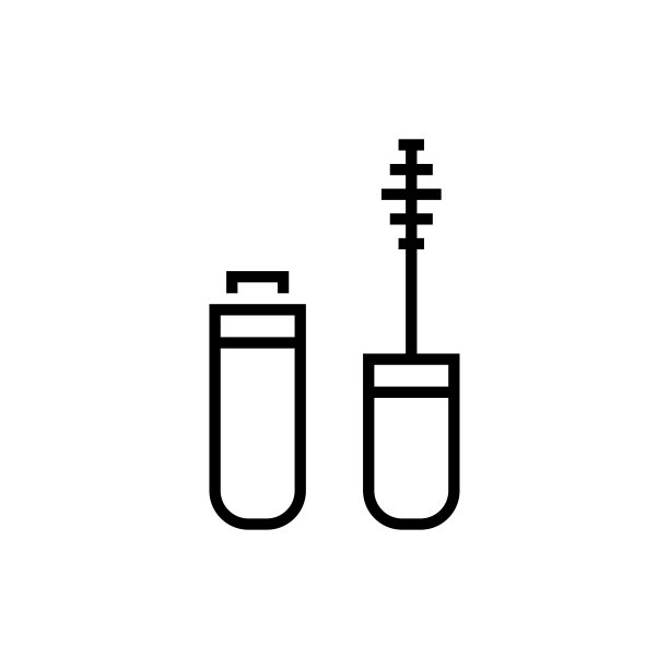 睫毛膏图标。专业的脸部化妆矢量插图。可编辑的中风。图片下载