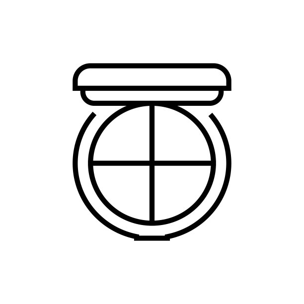 紧凑型轮廓面板图标。专业的脸部化妆矢量插图。可编辑的中风。图片下载