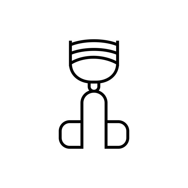 睫毛夹图标。化妆工具矢量插图。可编辑的中风。图片下载