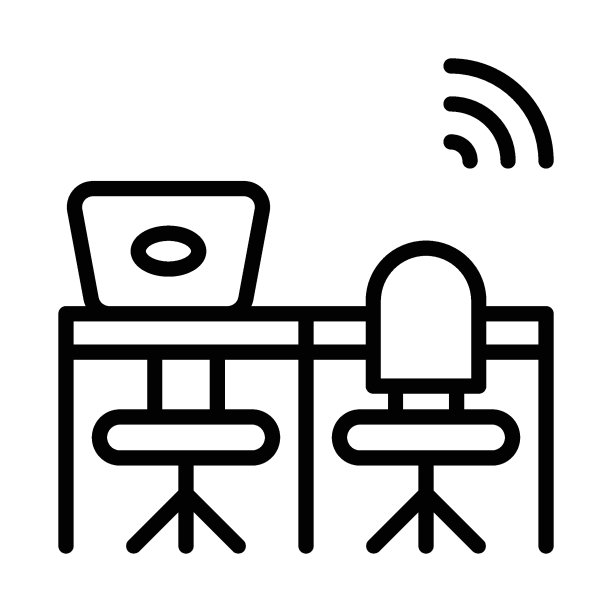 办公桌面隔断概念，管理个人空间矢量图标设计，保持安全距离符号，白色背景的在家工作标志，图片下载