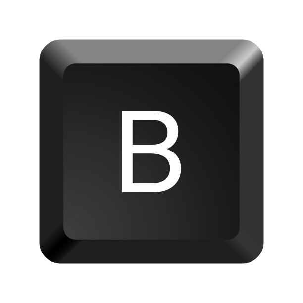 黑色电脑键盘键字母b按钮图标矢量插图。图片下载