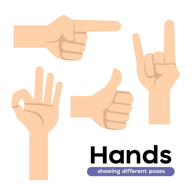 手显示不同的姿势为设计师图片下载