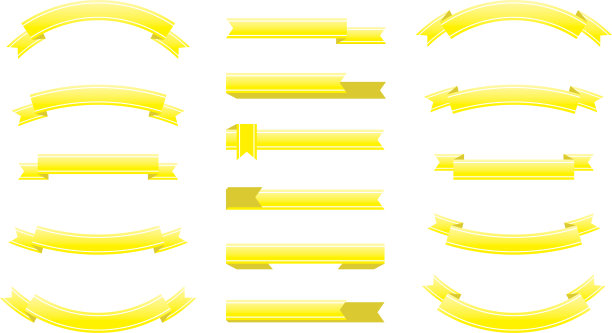 金丝带形状的标题框套装图片下载