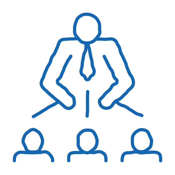 男人领导涂鸦图标手绘插图图片下载