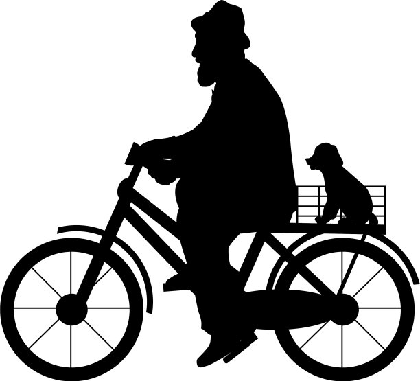 剪影老爷爷正在骑马图片下载