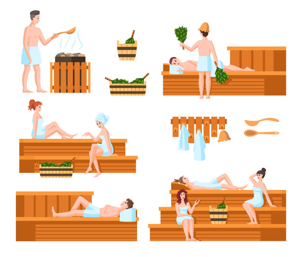 桑拿和蒸汽房让人置身于桑拿之中图片下载