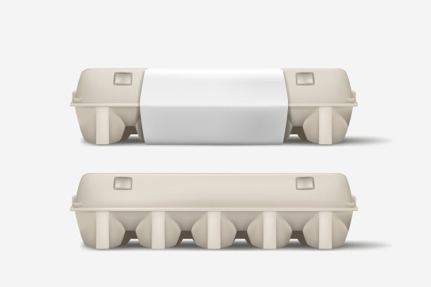 孤立封闭的灰色鸡蛋盒上白色图片下载