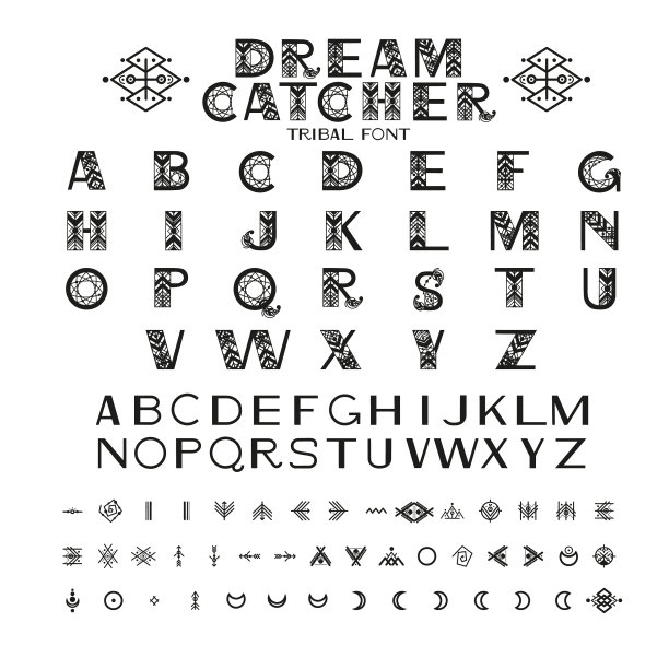 部落字母和装饰品图片下载