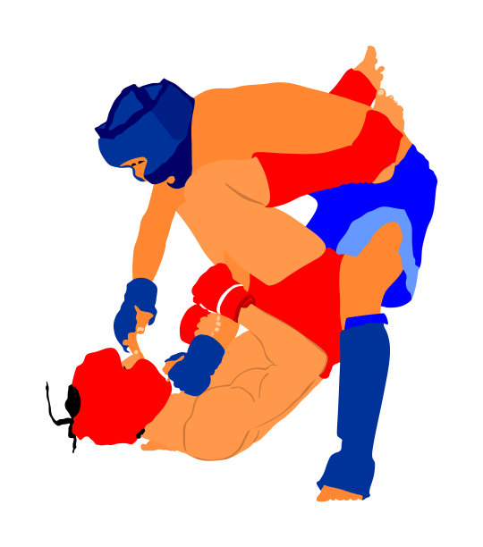 两名综合格斗选手孤立图片下载