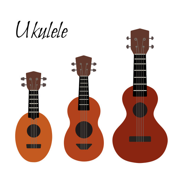 设置单色卡通尤克里里夏威夷音乐图片下载