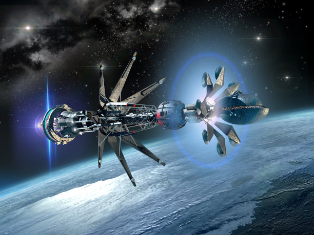 近地曲速驱动宇宙飞船图片下载