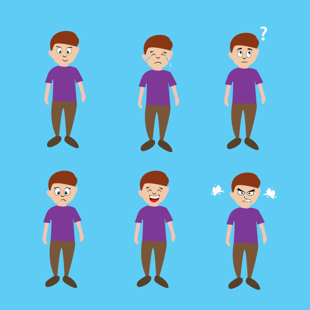 男孩表达图标向量概念在海蓝宝石图片下载