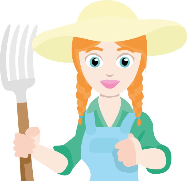 矢量表情插图的一个农民妇女图片下载