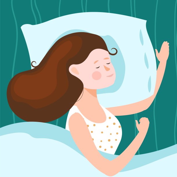 睡觉的女孩。那个女人正在床上睡觉。图片下载