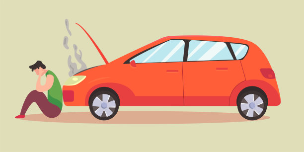 一名男子因汽车引擎过热而哭泣图片下载