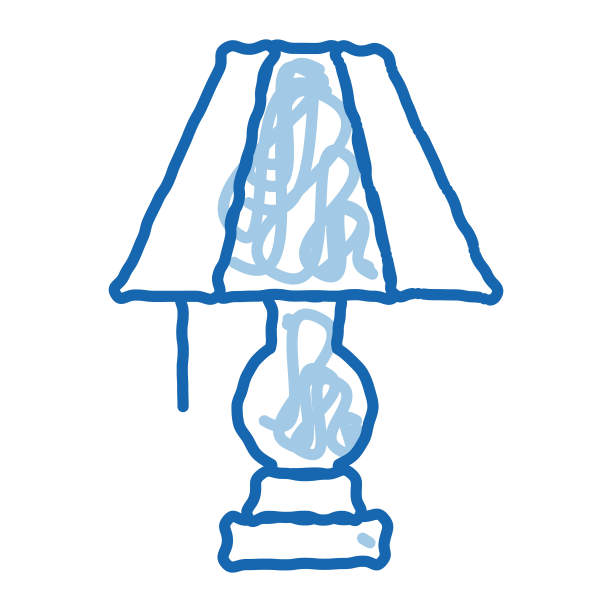 电动照明灯涂鸦图标手绘插图图片下载