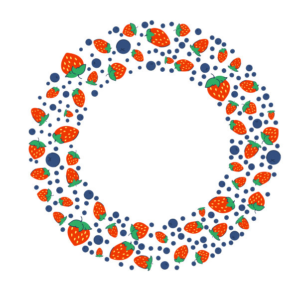 框架模板与草莓和蓝莓。背景与地方为你的文本。孤立在白色背景上。向量图片下载