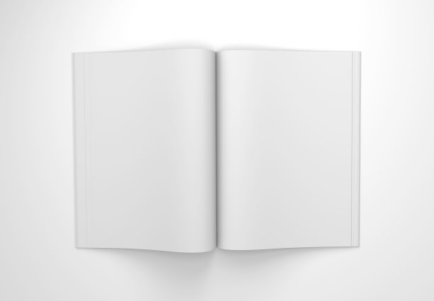 开放杂志模型。空白杂志模板的复制空间图片下载
