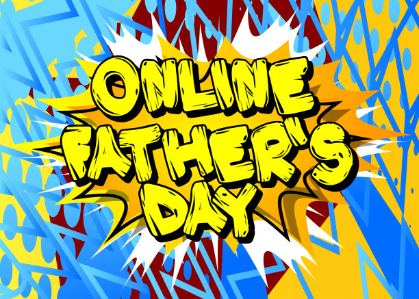 网上父亲节-漫画风格的文本。图片下载