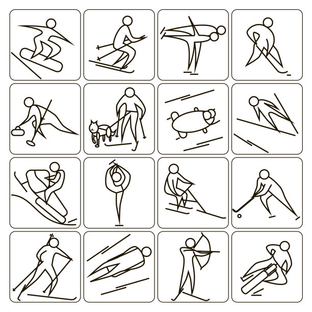 冬季运动图标套装图片下载