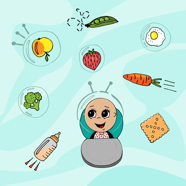 可爱的卡通宝宝吃。图片下载