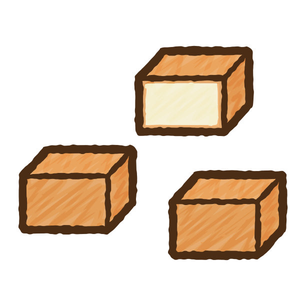 简单可爱的厚炸豆腐插图，手绘风格图片下载