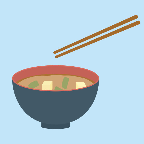 简单可爱的味增汤插画，平面设计图片下载