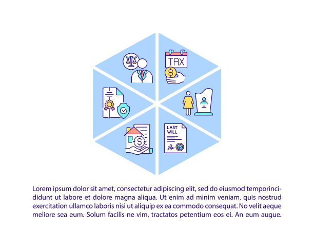 遗产规划概念线图标与文字图片下载