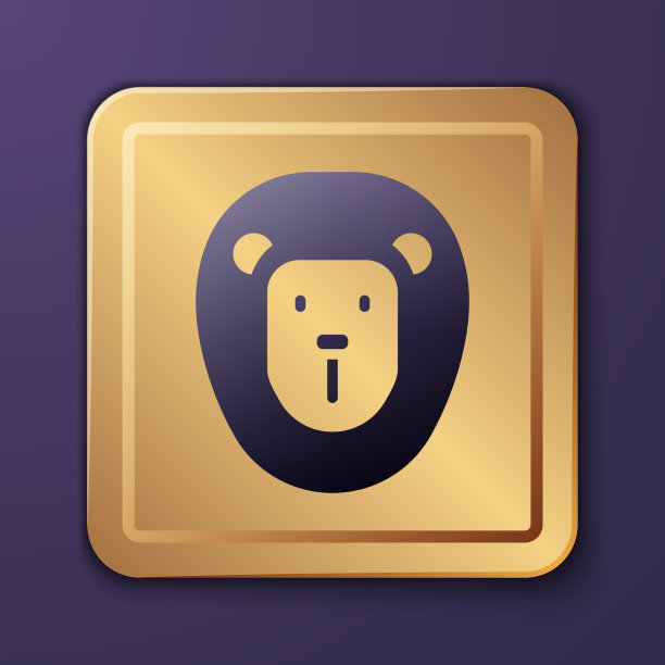 紫色野生狮子图标孤立在紫色图片下载