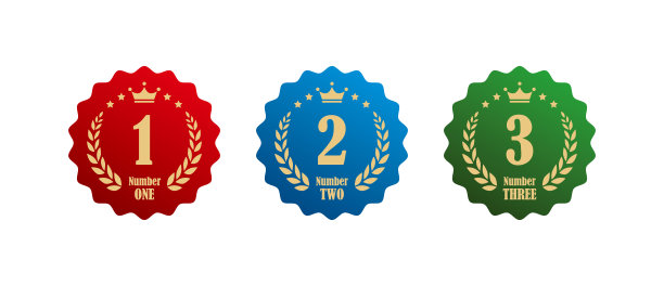 金银铜一二三等奖排名图标图片下载