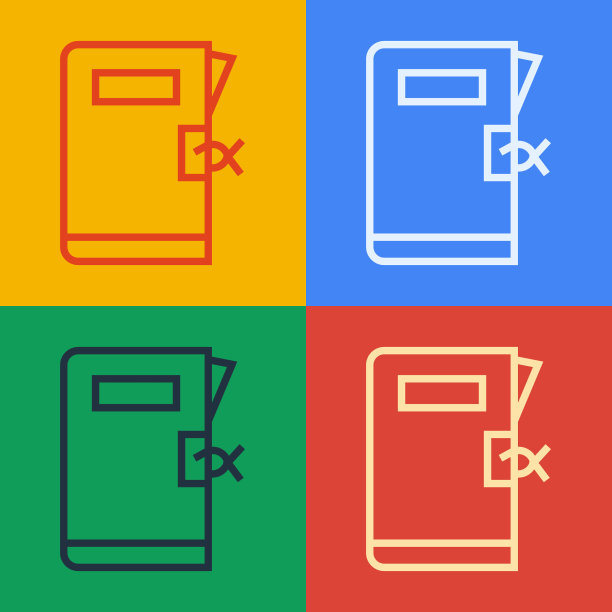 波普艺术线派出所文件夹图标孤立图片下载