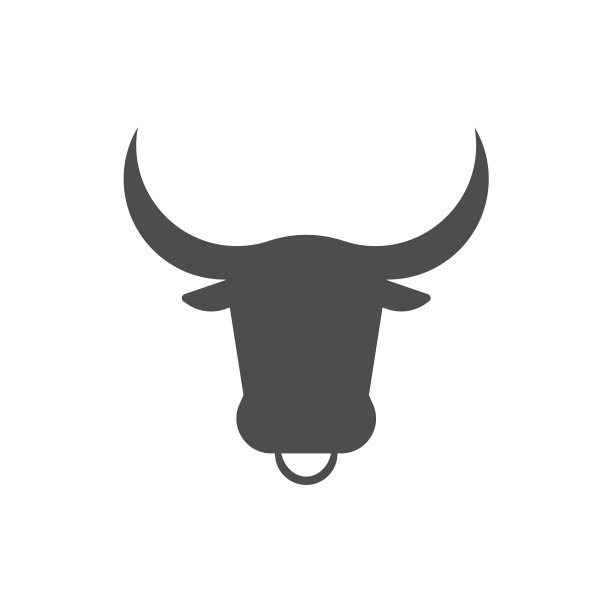 牛头图标牛标志孤立在白色图片下载
