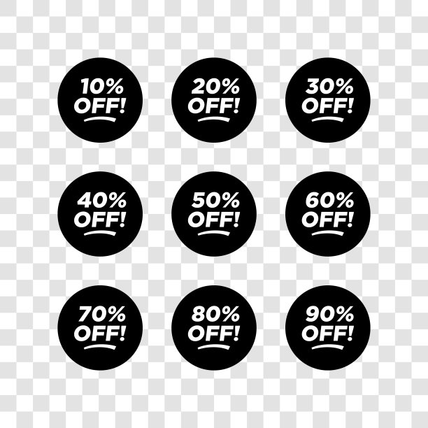 折扣黑色特价标签套装图片下载