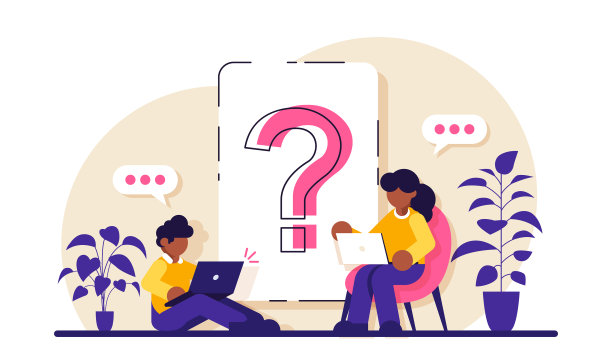 证件上的问号是女商人和男商人图片下载