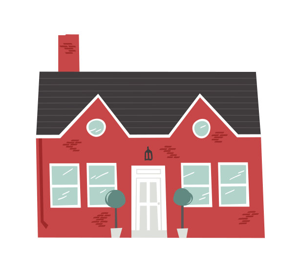 手绘卡通房子在白色的背景图片下载